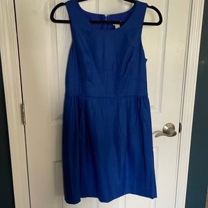 J. Crew blue dress with stitching detail